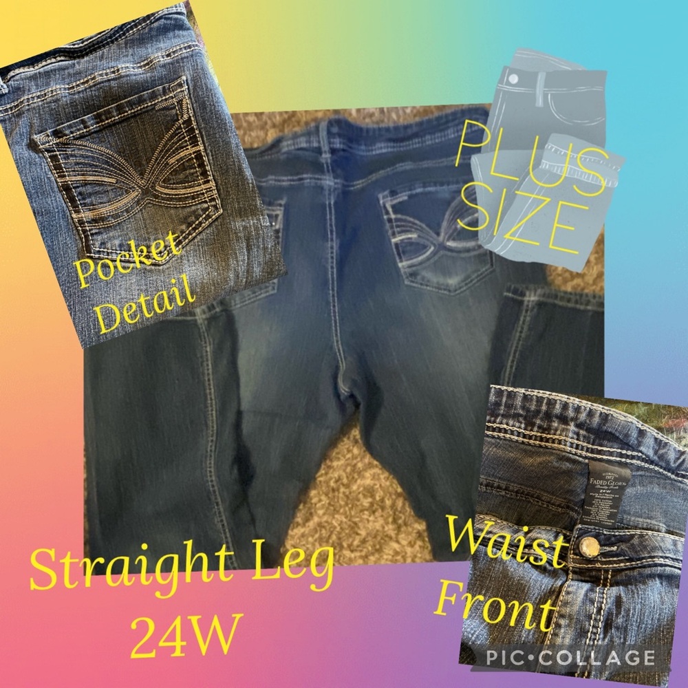 Faded Glory, Women's Plus Size Jeans, stretch, 24W